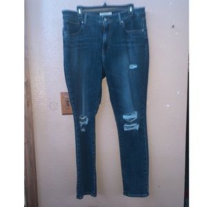 Dark washed blue jeans